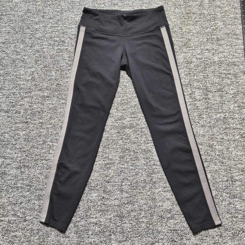 Athleta Black Grey Side Stripe Leggings Yoga Pants Style 984278 Womens Small